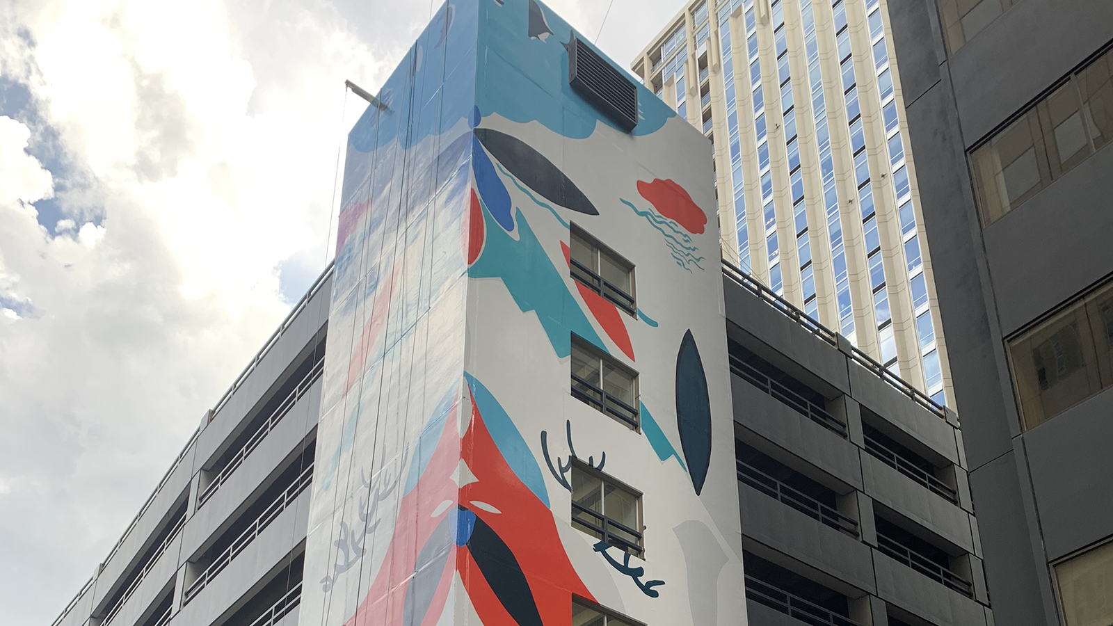 wall wrap - parking garage mural
